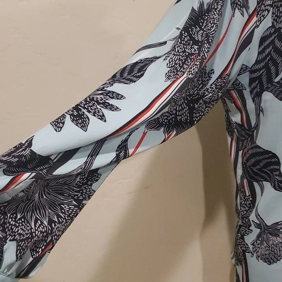 Beautiful bold sea green print shirt XL - Picture 4 of 5